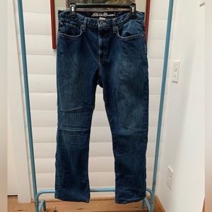 Eddie Bauer Flannel Lined Straight Fit Dark Wash Jeans 32x30